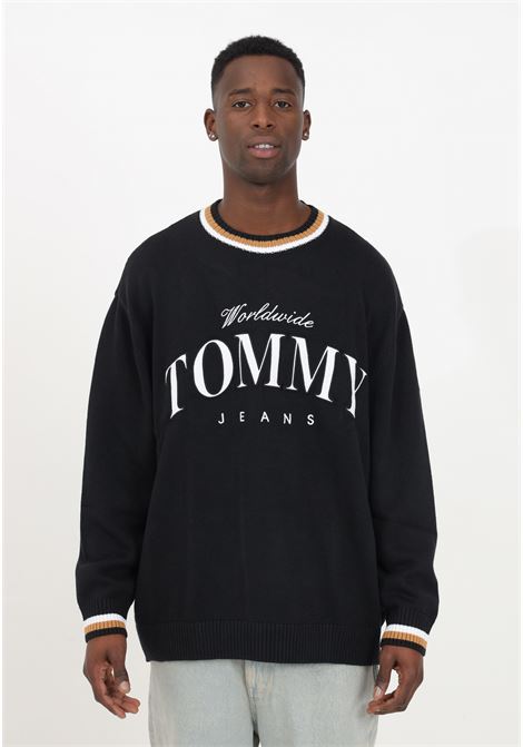 Black men's long sleeve logo sweater TOMMY JEANS | DM0DM18365BDSBDS